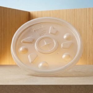 TAPA PLASTICA PS 10_OZ 85MM 410 POPOTE TRANSLUCIDA CONVERMEX CAJA 20X50 1000