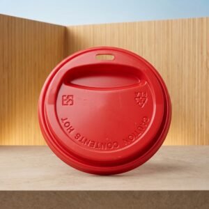 TAPA PLASTICA PS 12_20 OZ 90MM P/V PAPEL BEBIDA CALIENTE ROJA CONVERPRO CAJA 10X100 1000