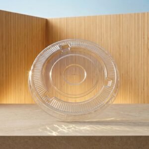TAPA PLASTICO RPET 9_22 OZ 95MM POPOTE TRANSPARENTE GOLD CAJA 20X50 1000 C