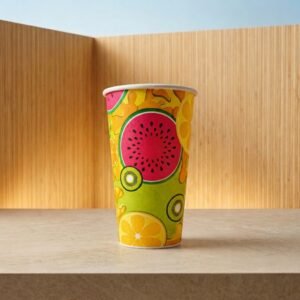 VASO PAPEL 32_OZ 104MM BEBIDA FRIA P2S IMPRESO FRUTAS RN CAJA 20X25 500 L