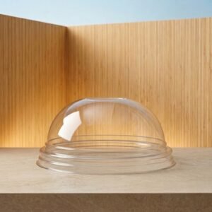 TAPA PLASTICO RPET 95MM S/P DOMO TRANSPARENTE GOLD CAJA 20X50 1000 C