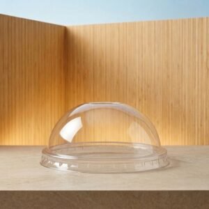 TAPA PLASTICO RPET 95MM C/P DOMO TRANSPARENTE GOLD CAJA 20X50 1000 C